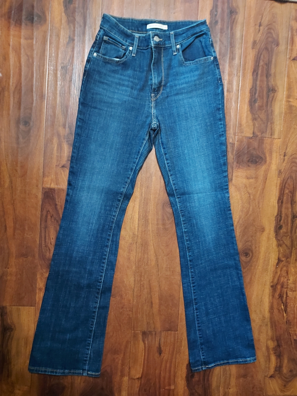 Dark Blue Flare Jeans - Unbranded